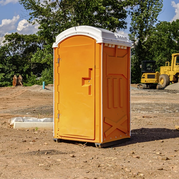 can i customize the exterior of the porta potties with my event logo or branding in Amboy